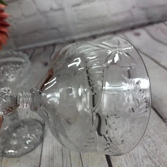 vintage set of 2 champagne pedestal stem - Picture 8 of 10